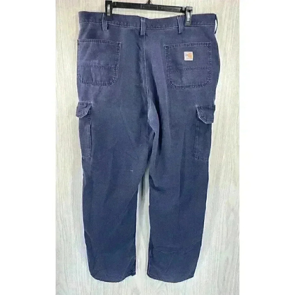 Carhartt Pants Mens 40x34 Fits 38x30 Flame Resistant Cargo Distressed FRB240 - Picture 4 of 8